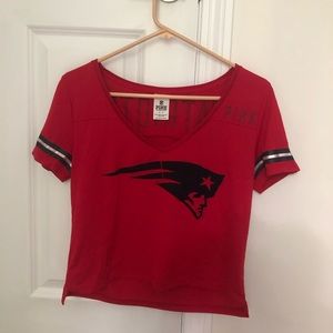 Victoria’s Secret Pink Patriots crop top jersey